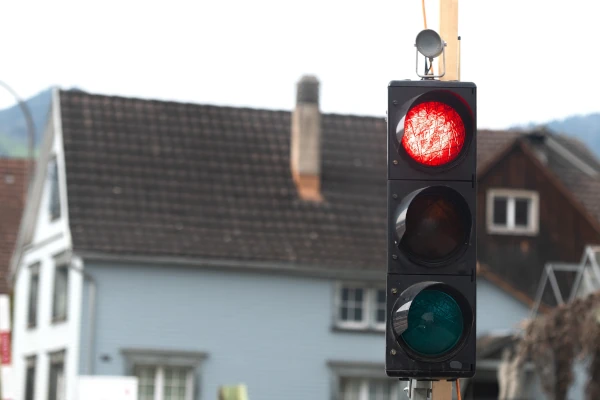 Nahaufnahme rote Ampel